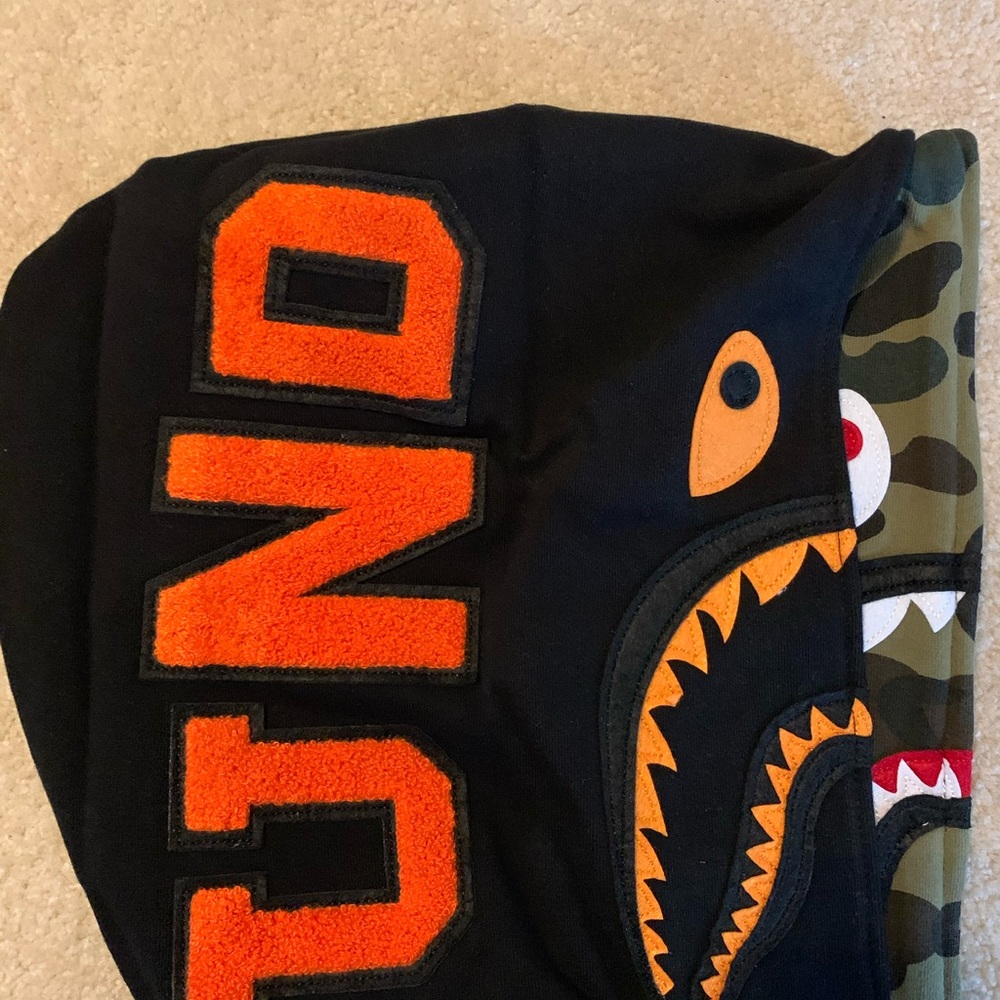 Bape X Undefeated Bape Double Hood Shark Hoodie - Picture 7 of 8